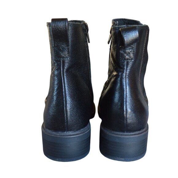 Clarks Collection Women's Hearth Rose Mid Calf Boot Black Leather Size 9 Moto - Picture 5 of 10